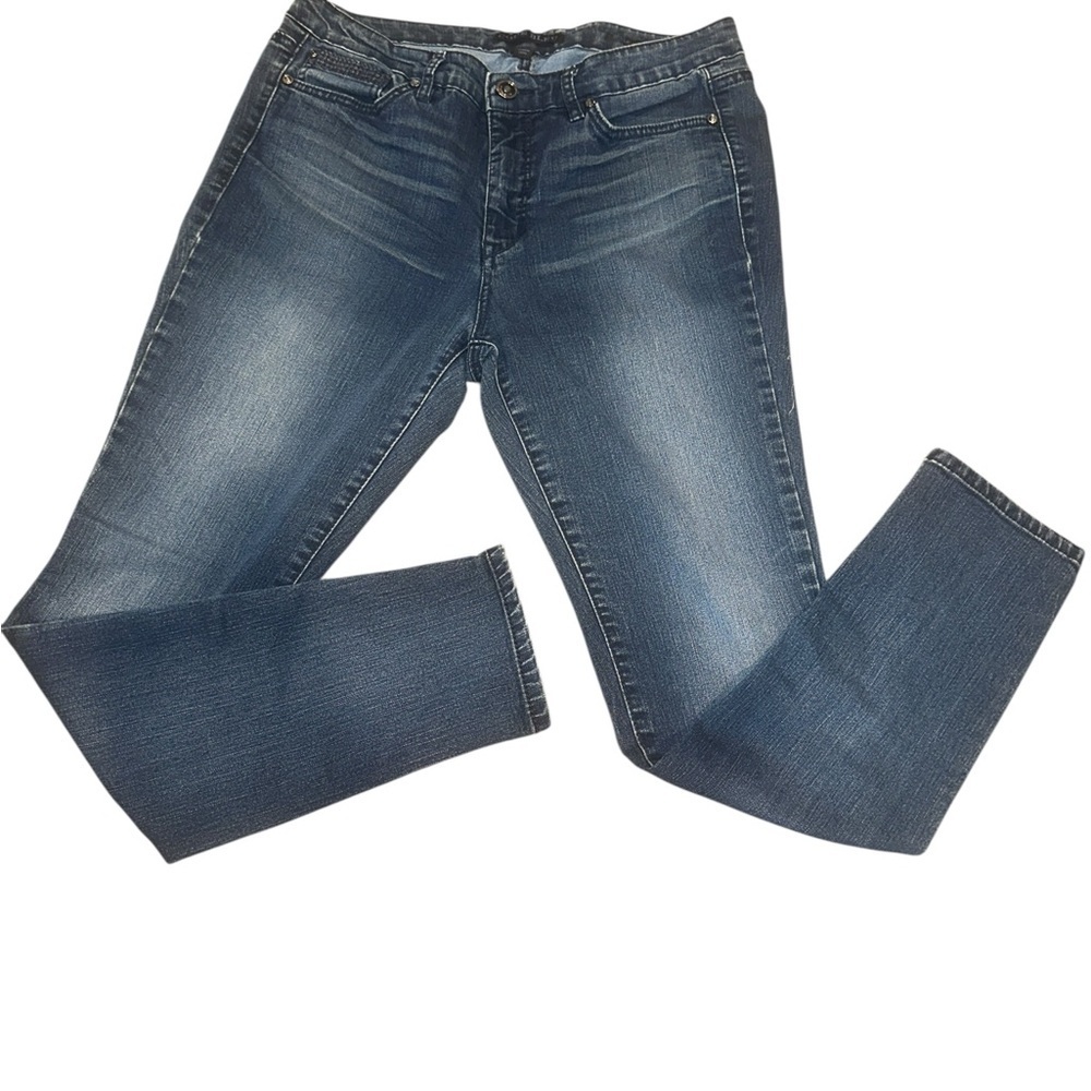 Code Bleu Dark Wash Straight Leg Ankle Jeans style: Chloe size 12 decorative